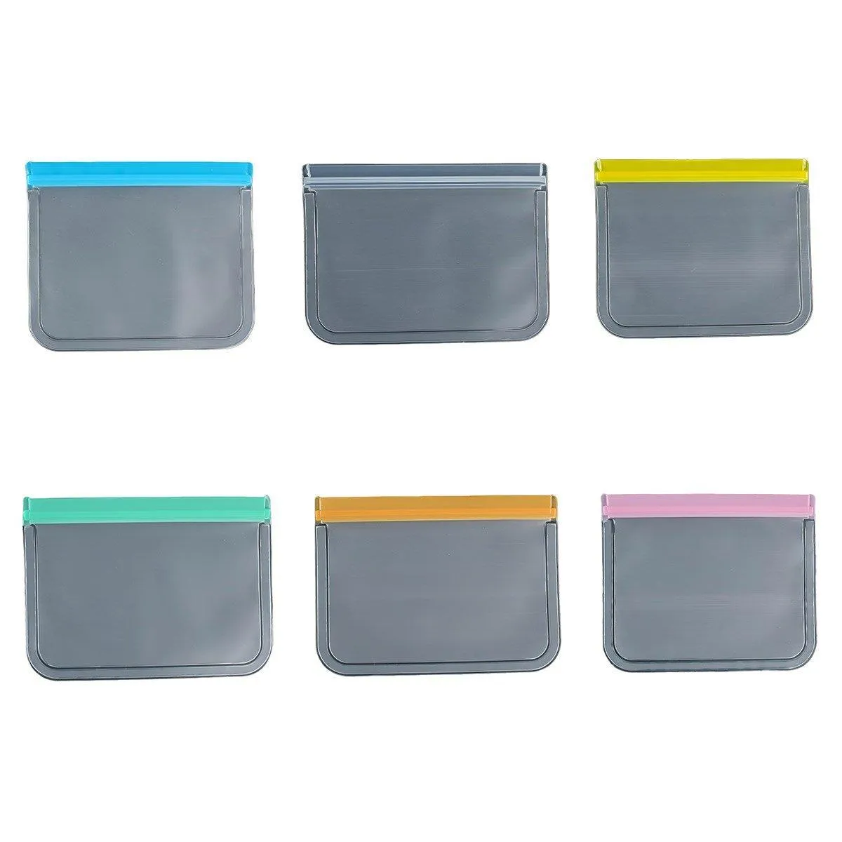10 Pack Reusable Frosted PEVA Food Storage Bags Resealable Ziplock Freezer Safe