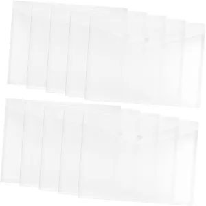 10 Pcs Clear Plastic Envelopes for Documents Transparent File Bags with Snap Closure Folders for Office School and Travel Organization