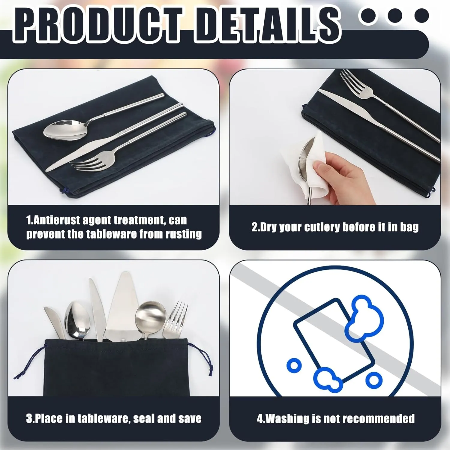 10 Pcs Silver Storage Bags, 9 x 11.8 Inch Fabric Cloth Anti Tarnish Bags for Silver Jewelry Silverware Protection Flatware Silverplate Tarnish Cleaning(Navy Blue)