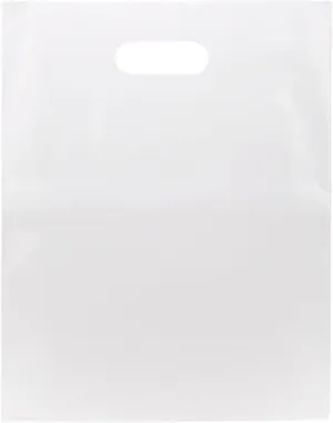 100 Clear Handle Bags 12x15, Extra Thick 2.25 Mil Retail Plastic Shopping Merchandise Gift Bags Tear Resistant Strong Durable Anti Stretch For Small Business LDPE Die Cut, ClearBags, 100% Recyclable