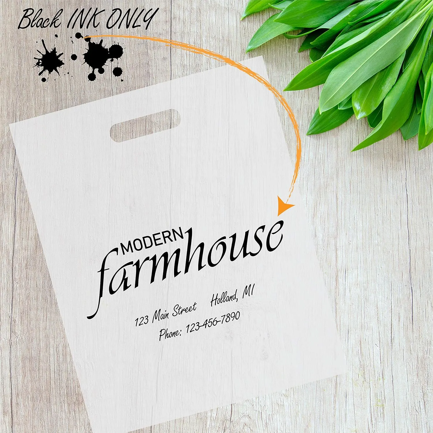 100 Merchandise Bag, 12"x15" with Die Cut Handle, No Gusset, 2.0 Mil.