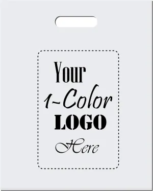 100 Merchandise Bag, 12"x15" with Die Cut Handle, No Gusset, 2.0 Mil.