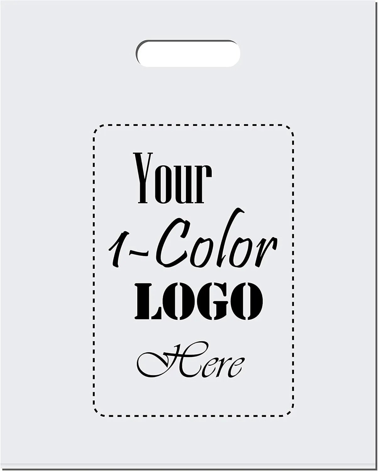 100 Merchandise Bag, 12"x15" with Die Cut Handle, No Gusset, 2.0 Mil.