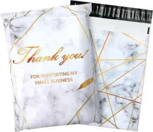 100 Pack Poly Mailers 10x13, Cute Packaging Envelope Mailers Polymailers Packaging for Small Business, Shipping Bags for Clothing Boutique Supplies with Self Seal Strip (Marble)
