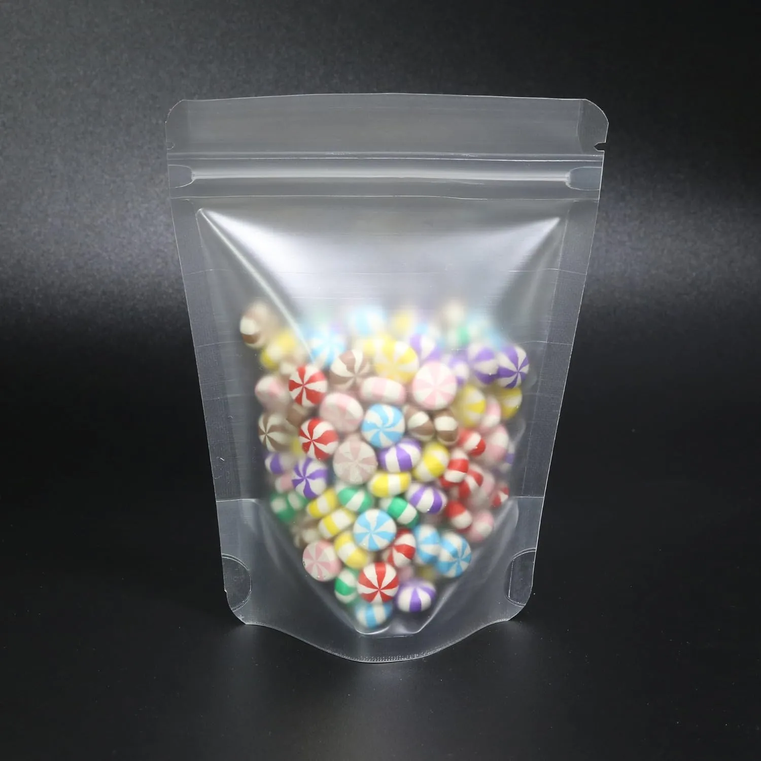 100 PCS Frosted Matte Clear Stand Up Zip Seal Bags (9x13cm (3.5x5"))