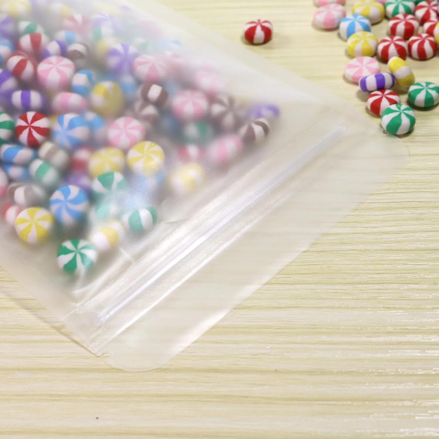 100 PCS Frosted Matte Clear Stand Up Zip Seal Bags (9x13cm (3.5x5"))