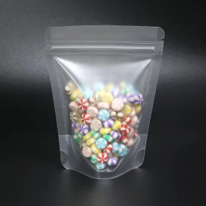 100 PCS Frosted Matte Clear Stand Up Zip Seal Bags (9x13cm (3.5x5"))