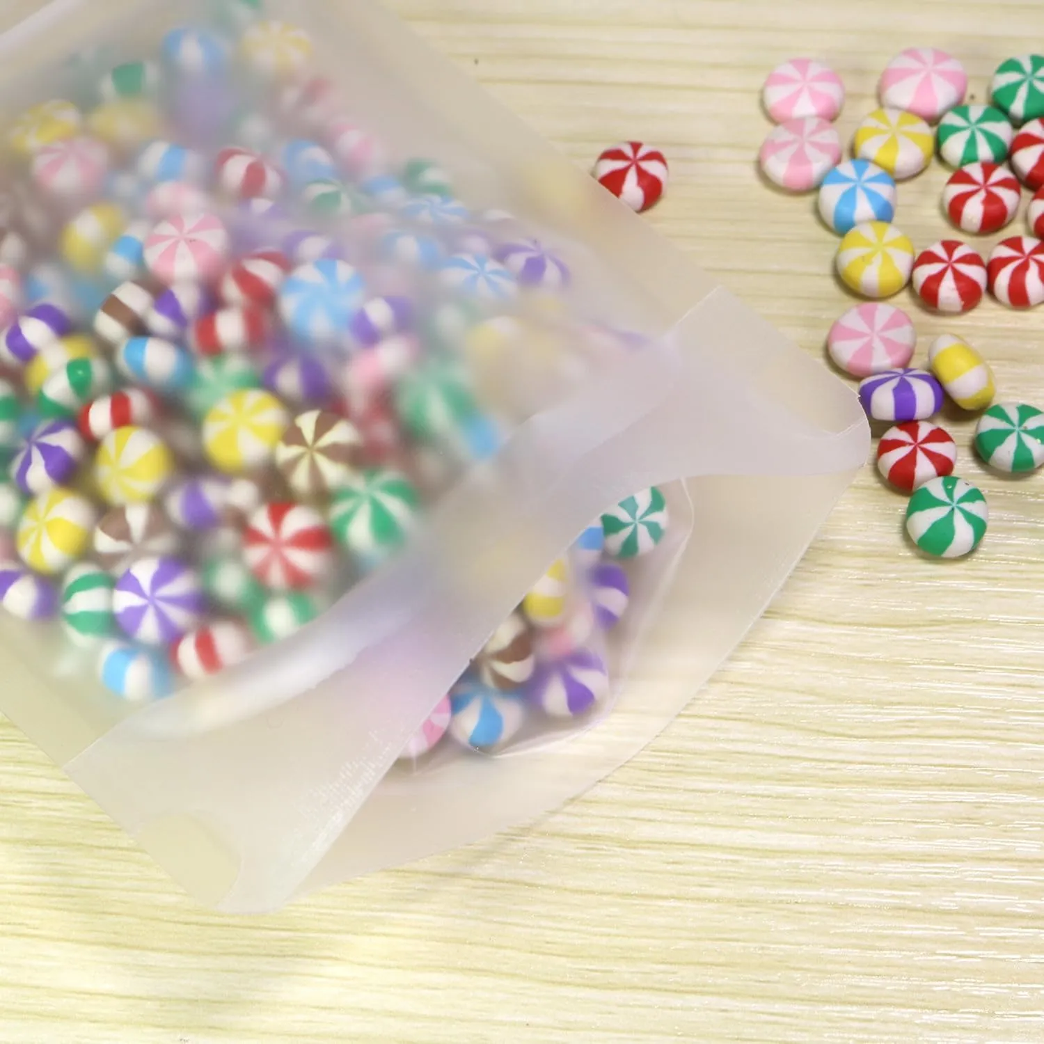 100 PCS Frosted Matte Clear Stand Up Zip Seal Bags (9x13cm (3.5x5"))