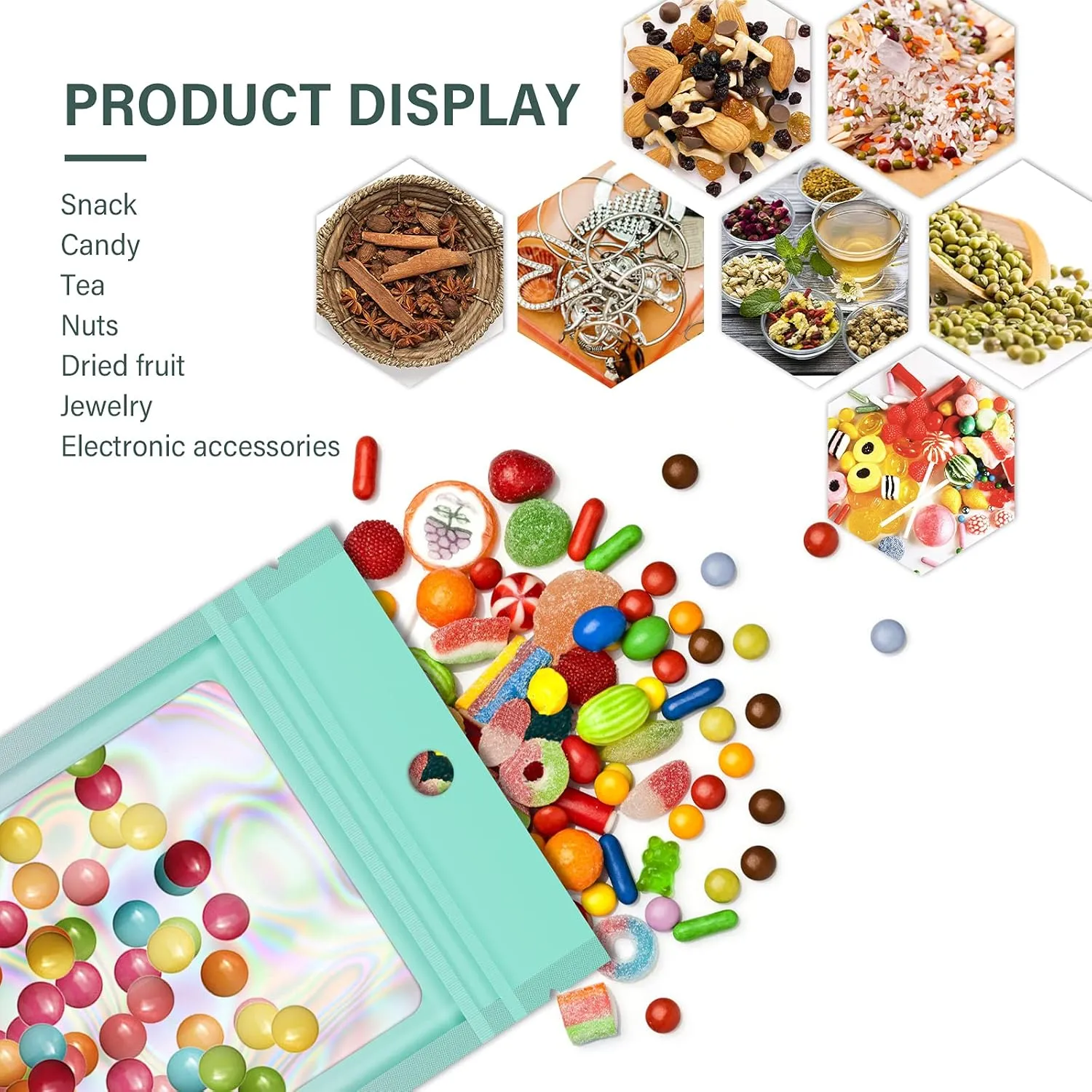100 Pieces Resealable Mylar Ziplock Bags, Holographic Gradient With Clear Window, Packaging Pouch Party Sample (Hot Pink&Orange, 4.1x5.9 Inch)