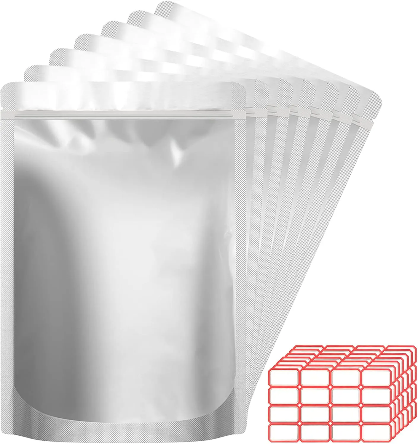 100pcs Mylar Bags 1 QUART - Thick 9.4 Mil - 7"x10" Airtight Vacuum Sealing Sealable Mylar Bags for Long Term Food Storage, Odor Free Heat Resistant - Light and Moisture Proof Fresh Saver Packs