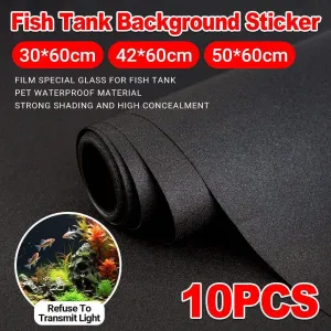 10PCS Black Aquarium Background Sticker Waterproof Fish Tank Film