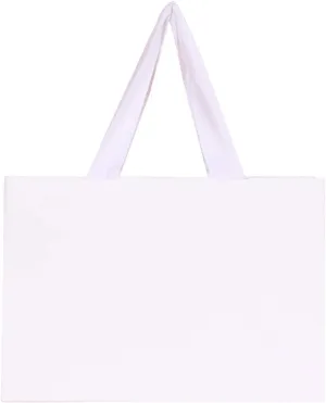16pcs 9x3.9x6.3" (1) Small Size, White Paper Bags with White Cotton Handles, Thick Sturdy Durable Gift bags