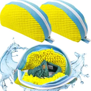2 Pack Shoe Washing Bag for Washing Machine, Upgraded Laundry Shoe Bag for Washer and Dryer, Sneaker Washing Bags Reusable Shoe Wash Bag for Most Shoe Types