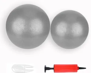 2 Pcs Pilates Exercise Ball Mini 6 Inch Yoga Ball with Pump,Small Barre for Workout Fitness Balance Physical Therapy,Improve Stability Core Training Anti Burst Balls for Home