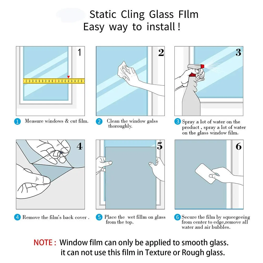 200CM*45/60/90 Frosted Window Film No Glue Self Adhesive Vinyl Static Cling Privacy Glass Door Sticker Bathroom For Home Decor
