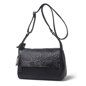 2025 The new  trendy Korean version of genuine leather women's bags, cowhide simple oblique span bags, versatile shoulder printed bags, Guangzhou wholesale