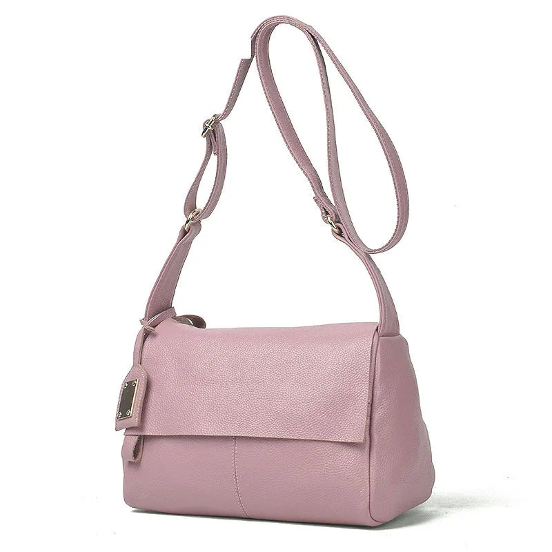2025 The new  trendy Korean version of genuine leather women's bags, cowhide simple oblique span bags, versatile shoulder printed bags, Guangzhou wholesale