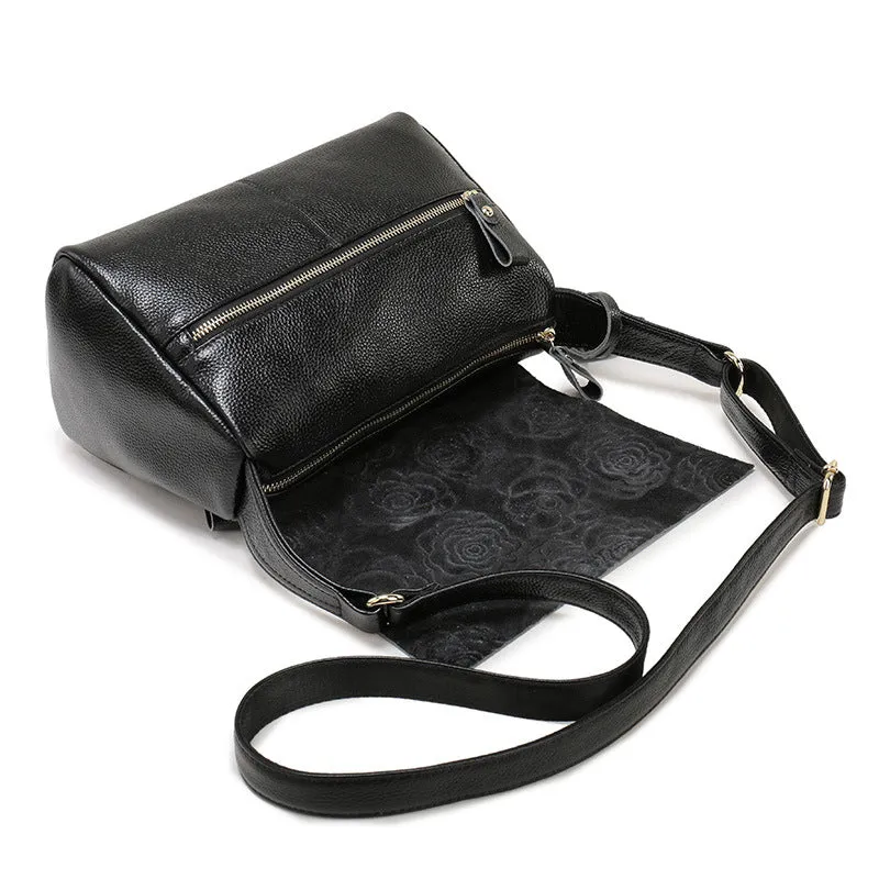 2025 The new  trendy Korean version of genuine leather women's bags, cowhide simple oblique span bags, versatile shoulder printed bags, Guangzhou wholesale