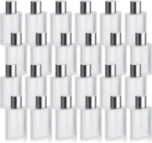 24 Pcs 50ml Frosted Glass Bottle Perfume Atomizer refillable Spray Empty Perfume Dispenser Fine Mist Atomizer Cosmetic Container for Travel Men Women