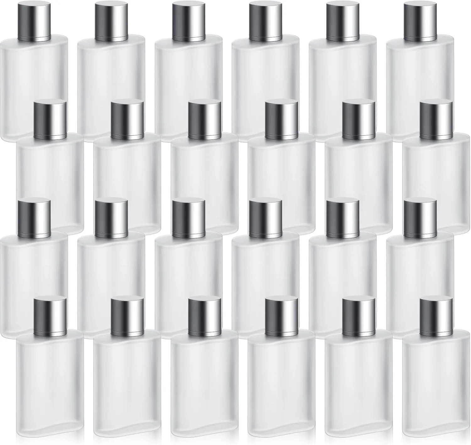 24 Pcs 50ml Frosted Glass Bottle Perfume Atomizer refillable Spray Empty Perfume Dispenser Fine Mist Atomizer Cosmetic Container for Travel Men Women
