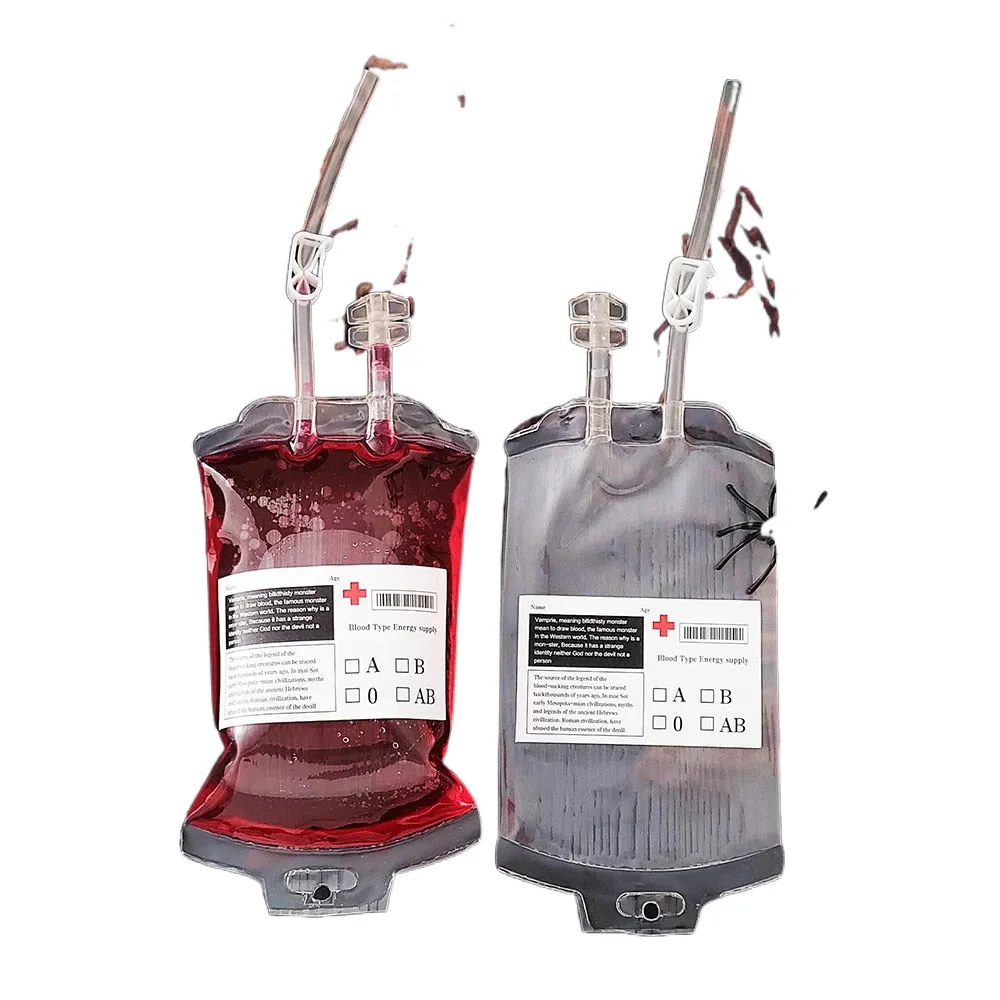 2/4Pcs Clear Halloween Blood Bags 400ml PVC Food Grade Drink Bag Halloween Party Decor Horror Props Cosplay Vampire Blood Pouch