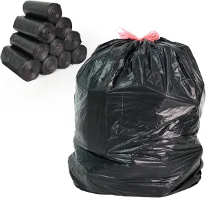 250 Count 4 Gallon small trash bags Bathroom kitchen bathroom garbage bags with drawstring Ultra Strong Thick Plastic trash can liners for Office Bedroom Unscented 4Gallon (Black,250 Count)