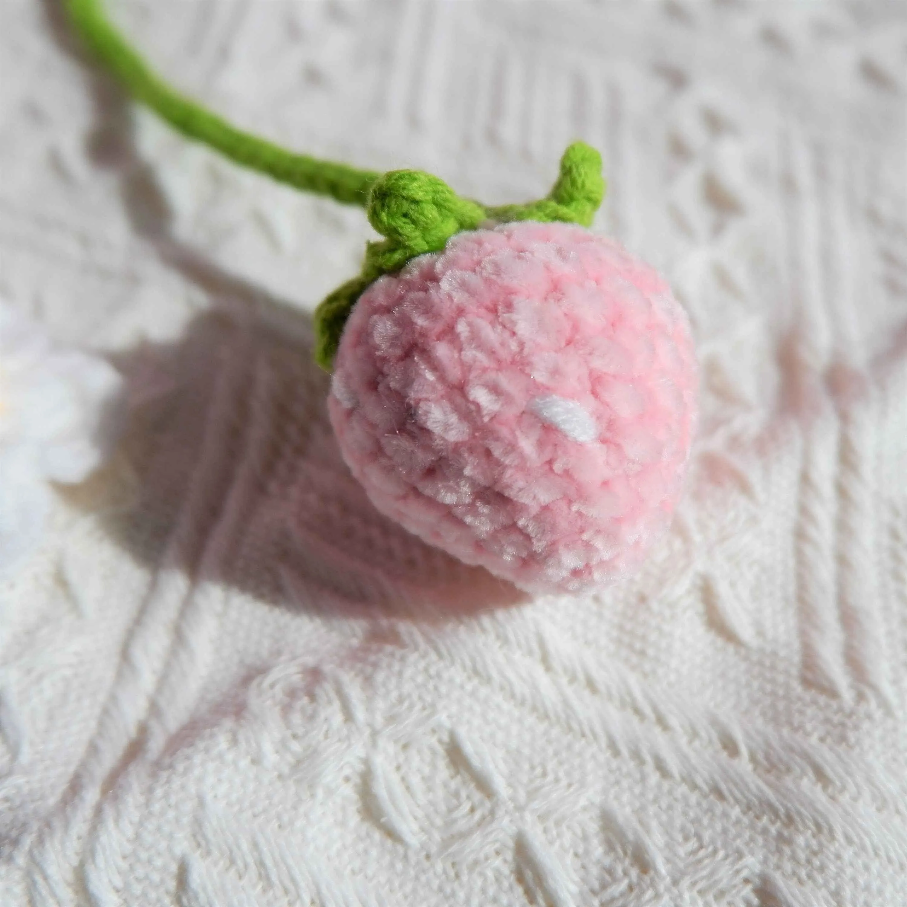 2Pcs Crochet Strawberry Car Mirror Accessory