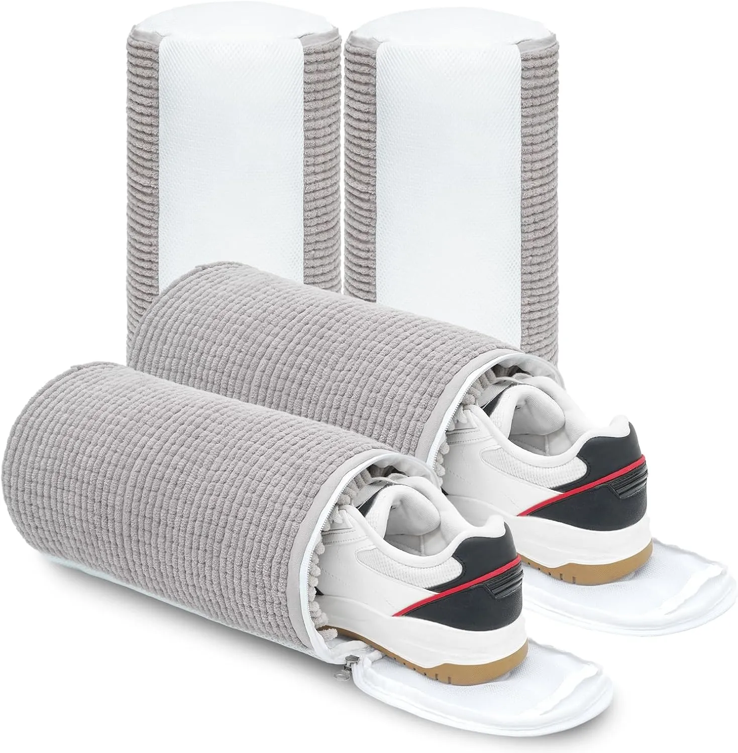 2Pcs Reusable Shoe Washing Machine Bag for Washer and Dryer, 2025 New 360 Cleaning Laundry Bag for Sneakers and Gym Shoes (Grey)