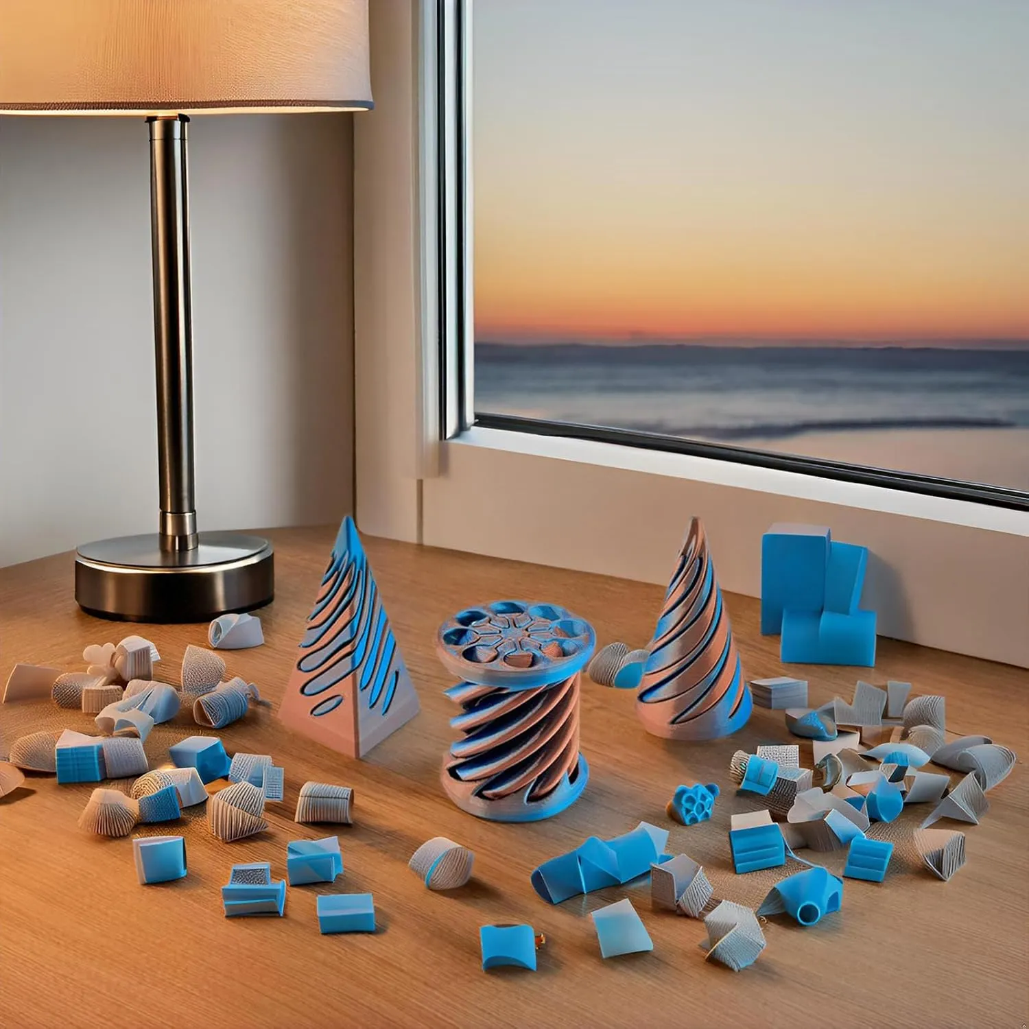 3 Packs Impossible Cone,Spiral Cone Fidget Toy Impossible Pyramid Passthrough Toy,3D Printed Spiral Cone Fidget Toy,Mini Vortex Thread Illusion Desktop Deco Souvenir Gift for Anxiety Relaxing