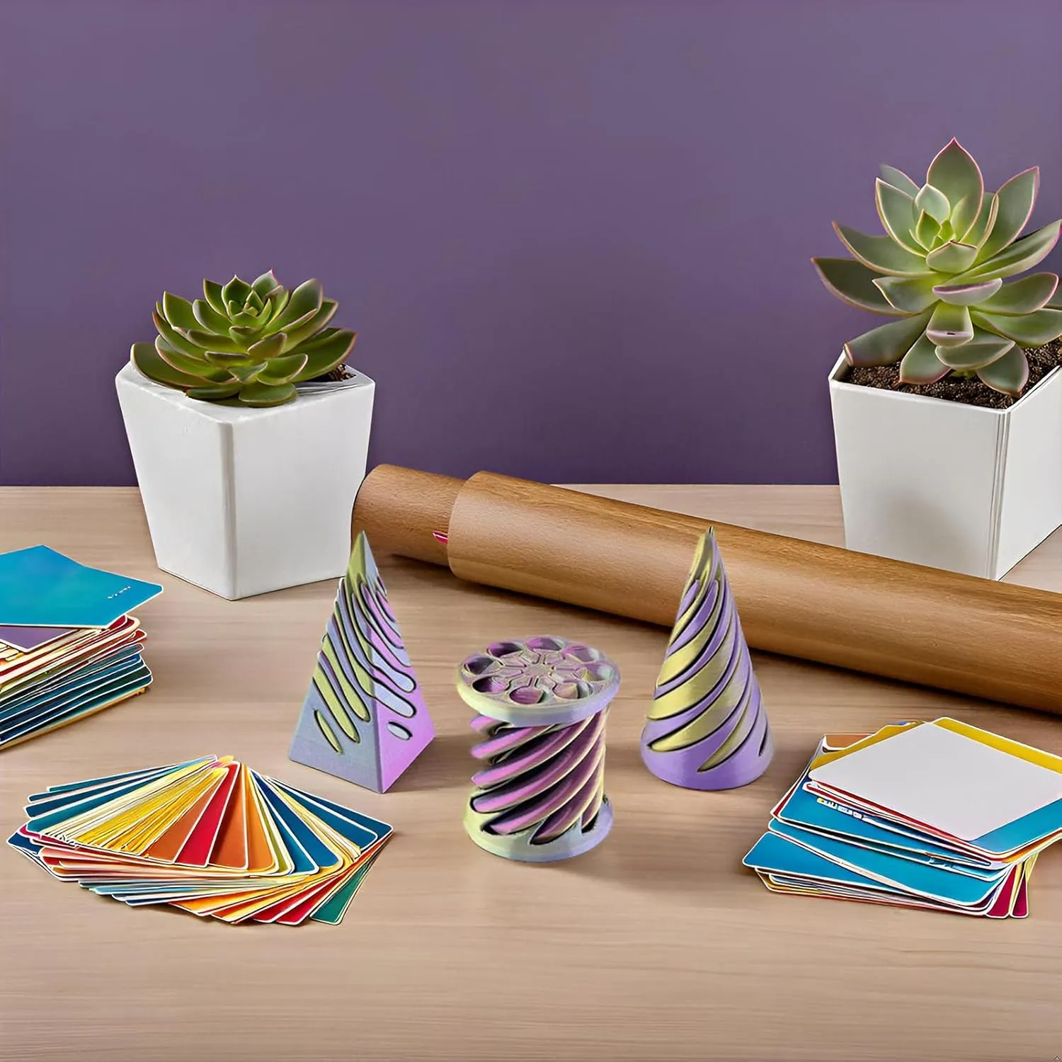 3 Packs Impossible Cone,Spiral Cone Fidget Toy Impossible Pyramid Passthrough Toy,3D Printed Spiral Cone Fidget Toy,Mini Vortex Thread Illusion Desktop Deco Souvenir Gift for Anxiety Relaxing