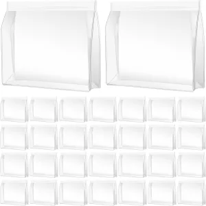 30 Pack Mini Clear Makeup Bag Organizer Cosmetic Zipper Pouch TSA Approved Small Travel Pouches for Toiletries Transparent EVA Reusable Waterproof Plastic Clear Gift Bags Bulk, Frosted, 8” x 6” x 2”