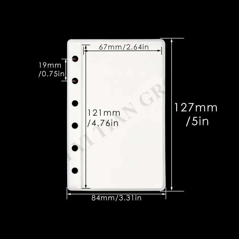 30pcs Budget Binder Top Loading Clear Frost PVC Envelope Pouch Zipless Loose Leaf Binder Pocket A5 A6 A7 Binder Envelope Refills