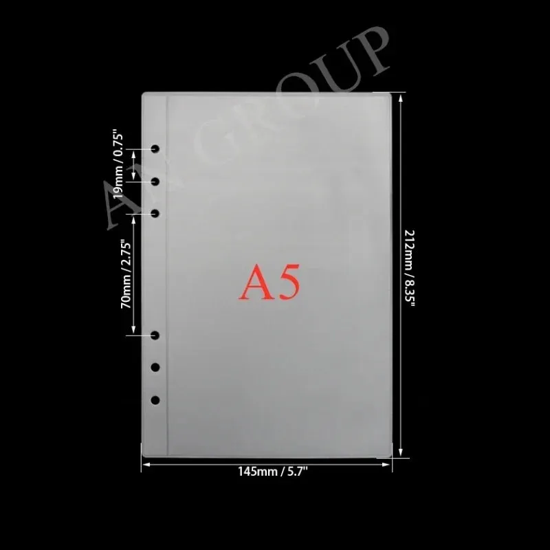 30pcs Budget Binder Top Loading Clear Frost PVC Envelope Pouch Zipless Loose Leaf Binder Pocket A5 A6 A7 Binder Envelope Refills