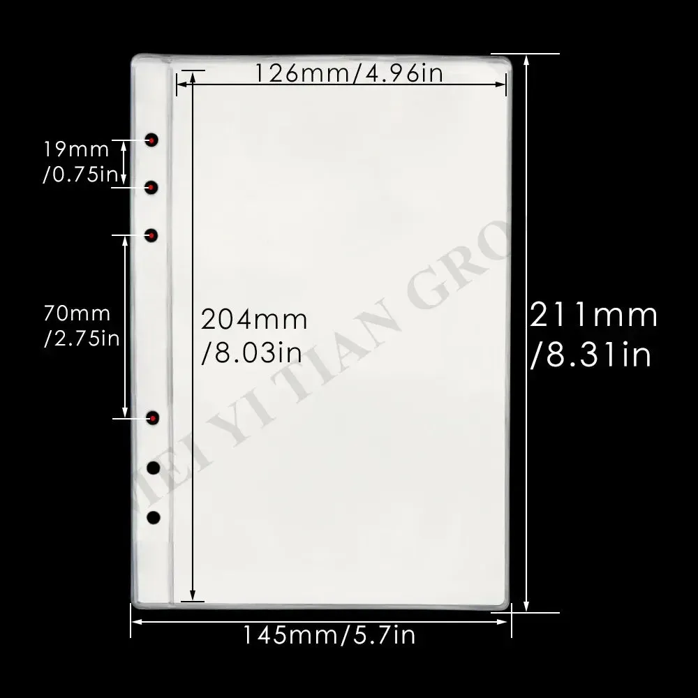 30pcs Budget Binder Top Loading Clear Frost PVC Envelope Pouch Zipless Loose Leaf Binder Pocket A5 A6 A7 Binder Envelope Refills
