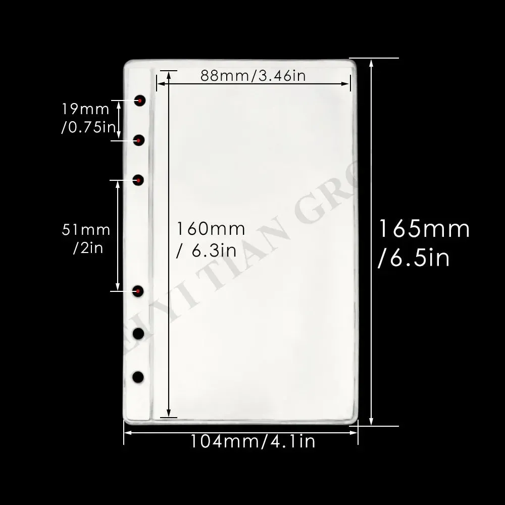 30pcs Budget Binder Top Loading Clear Frost PVC Envelope Pouch Zipless Loose Leaf Binder Pocket A5 A6 A7 Binder Envelope Refills