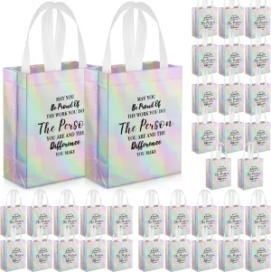 36 Pcs Thank You Reusable Gift Bags Employee Appreciation Gift Bags May You Be Proud Team Appreciation Gift for Employee Appreciation Teacher Student Coworker Secretary Assistant Gift(Laser