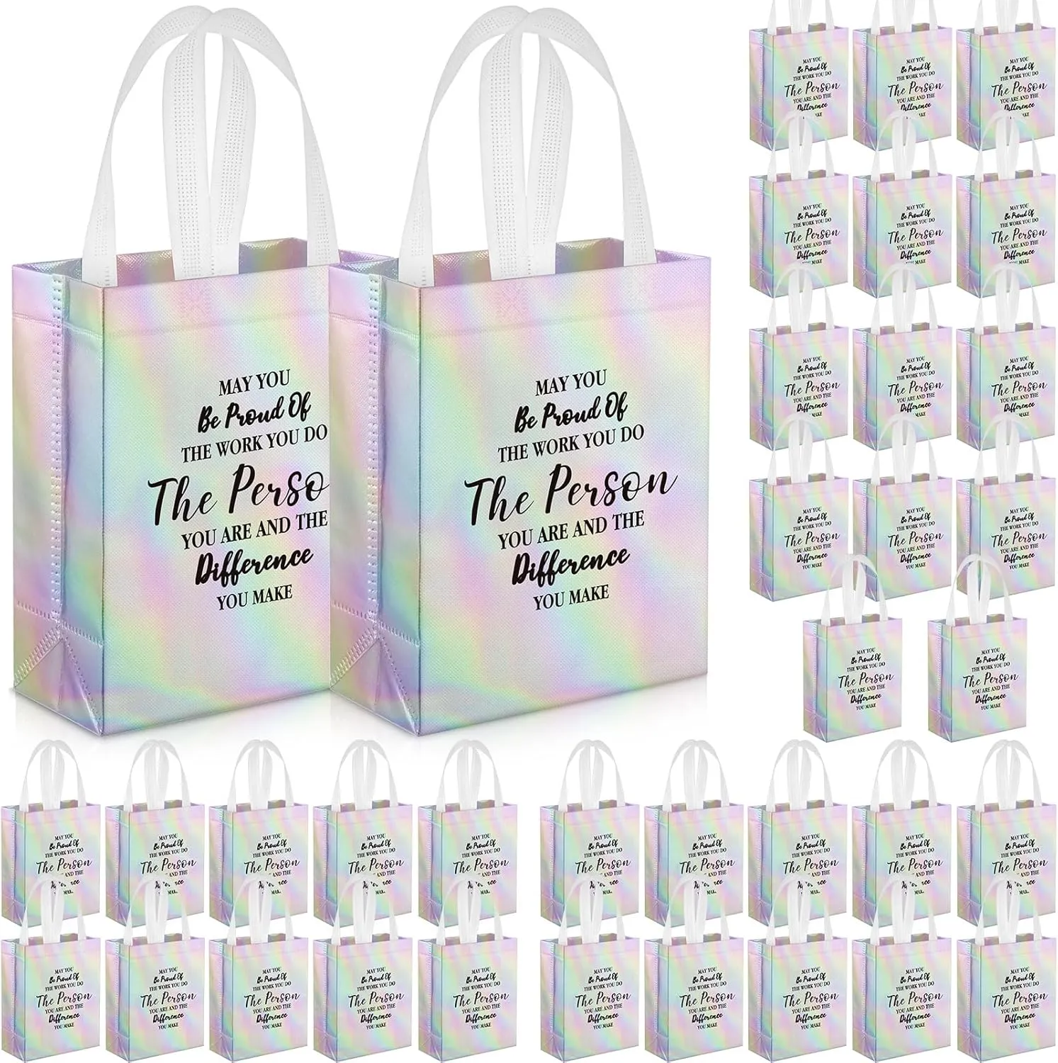 36 Pcs Thank You Reusable Gift Bags Employee Appreciation Gift Bags May You Be Proud Team Appreciation Gift for Employee Appreciation Teacher Student Coworker Secretary Assistant Gift(Laser