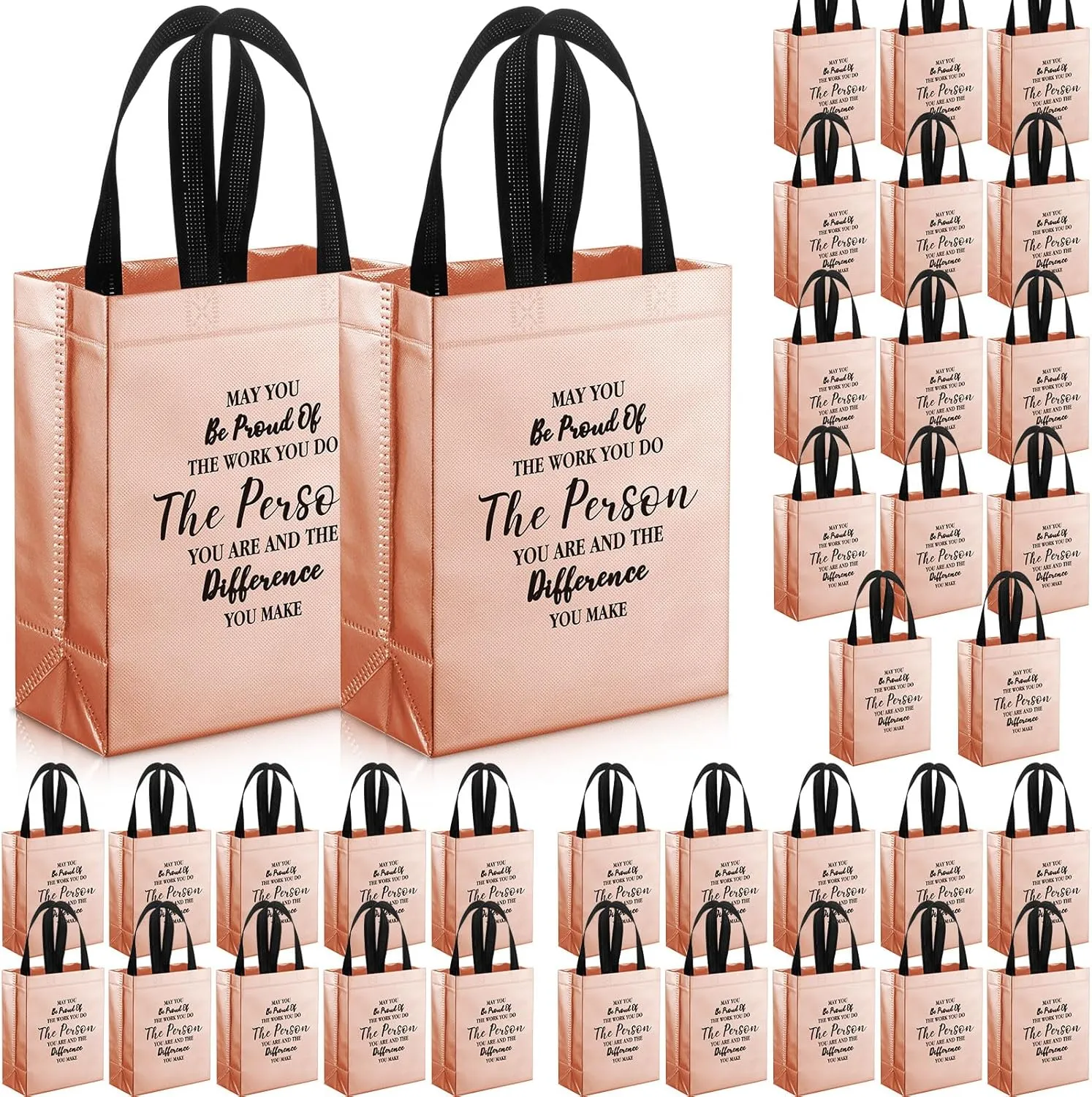 36 Pcs Thank You Reusable Gift Bags Employee Appreciation Gift Bags May You Be Proud Team Appreciation Gift for Employee Appreciation Teacher Student Coworker Secretary Assistant Gift(Rose