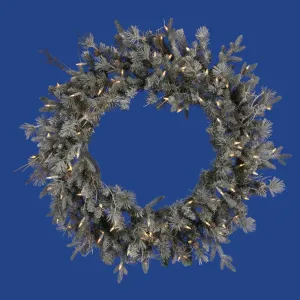 36" Pre-Lit Frosted Wistler Fir Artificial Christmas Wreath - Clear Dura Lights