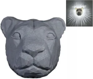 3D Animal LED Wall Lamp, Creative Resin Carving, Atmosphere Rendering for Study, Bedroom, Dining Room, Stairway, Hallway, Bar (Lion)