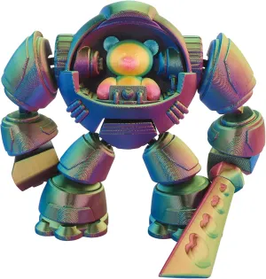 3D Printed Mechanical Bear Set, 3D Articulated Printed Toys, Flexible Realistic 3D Animal Figurines, Stress Relief Tool, Desk Ppets(Gradient Green)