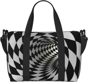 3D Vortex Illusion Carry on Luggage Travel Bag Travel Bag for Women Men Large Duffle Bag for Travel Bag for Travel, Business Trips, Work, Gym