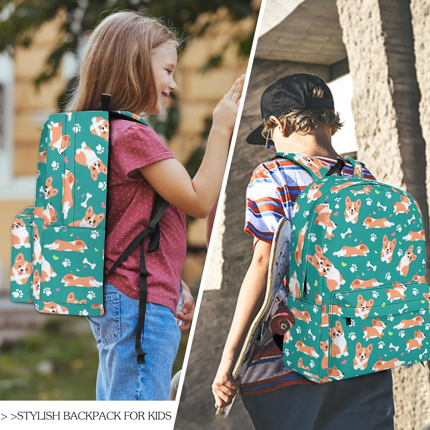 3pcs Backpack for Boys Girls, Backpack Set with Lunch Box Pencil Case for Kids Teen Elementary Middle High School