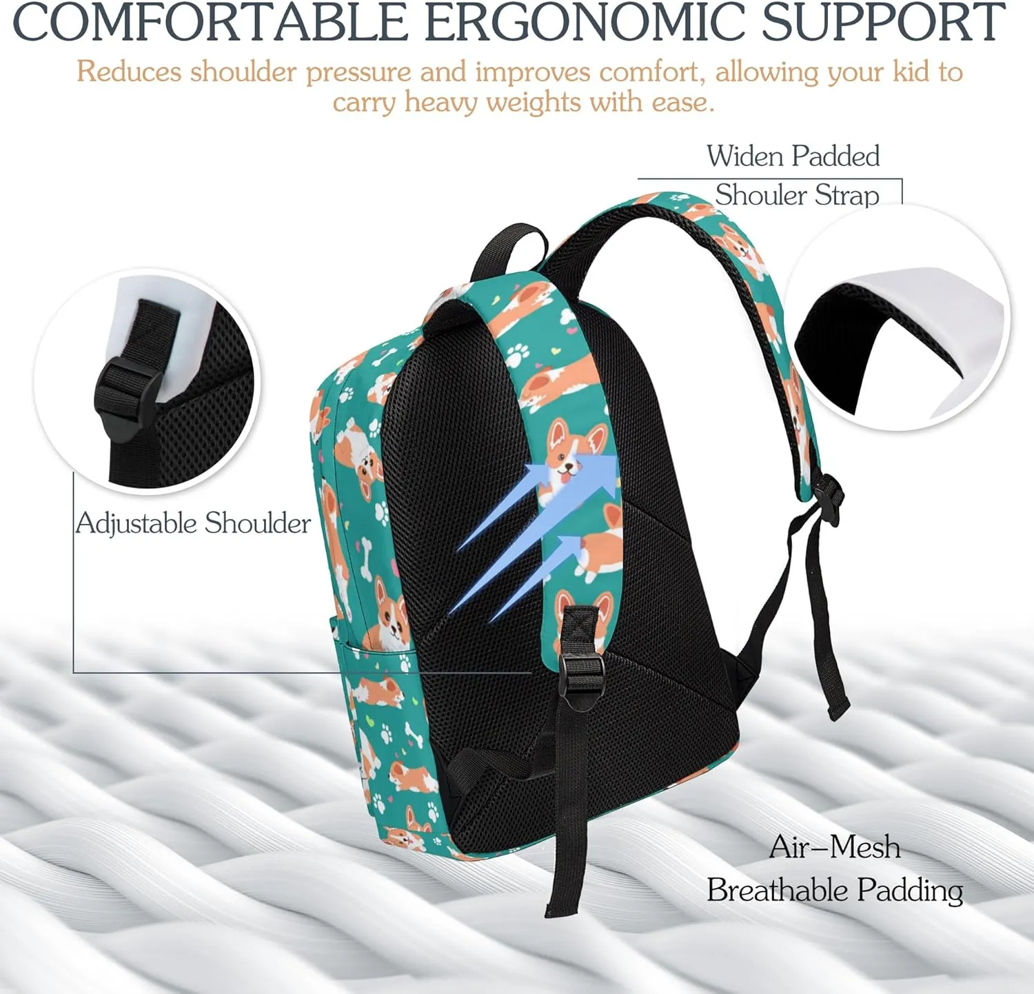 3pcs Backpack for Boys Girls, Backpack Set with Lunch Box Pencil Case for Kids Teen Elementary Middle High School