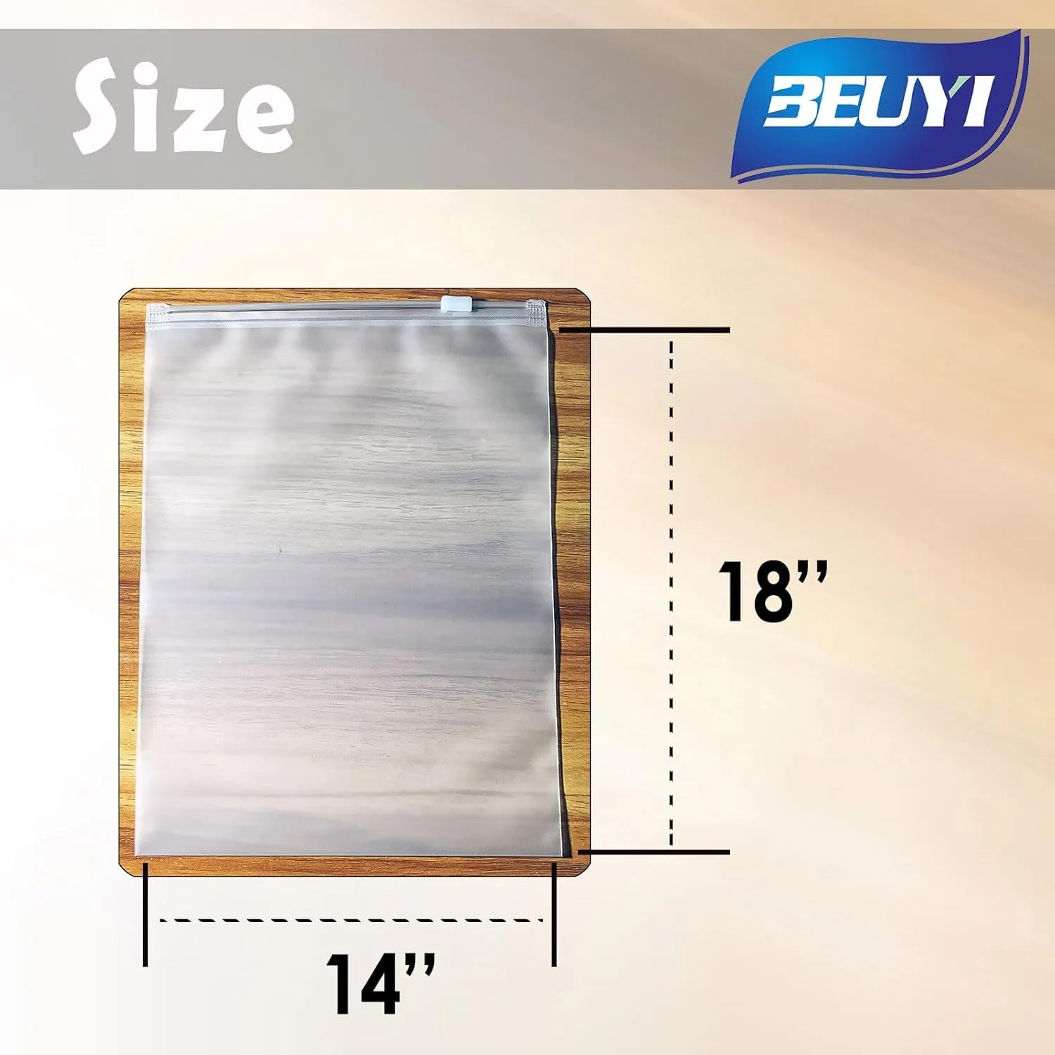 4 Mil 14''x18'' Heavy Duty Frosted Slider Zip Plastic Packaging Bags, Reclosable Zipper Poly Storage Bags for Pants, Coats, Curtains etc, With Vent Hole (50 Pack)