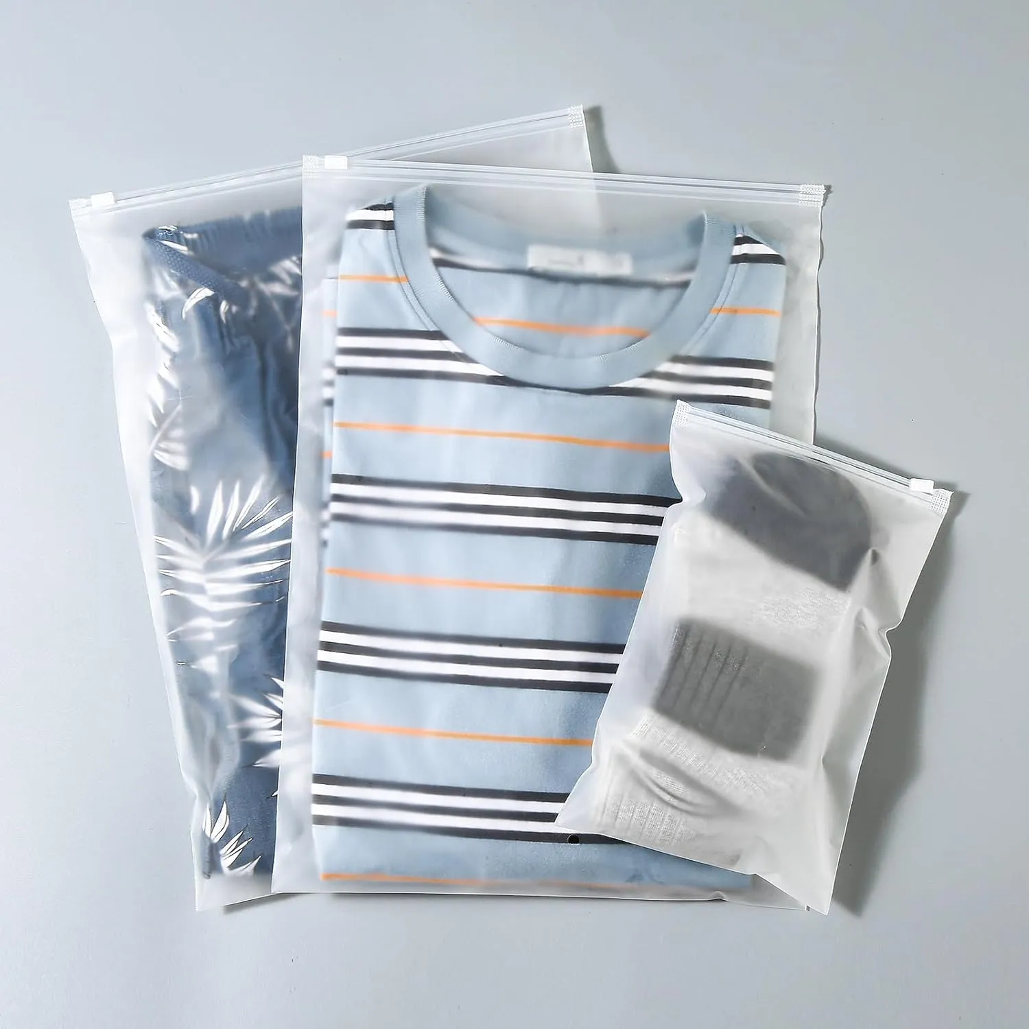 4 Mil 14''x18'' Heavy Duty Frosted Slider Zip Plastic Packaging Bags, Reclosable Zipper Poly Storage Bags for Pants, Coats, Curtains etc, With Vent Hole (50 Pack)