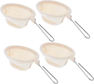 4 Pack Handmade Coffee Filter Bag Portable Filter Paper Fine Mesh Sieve for Tea Drip Brewing Home Office Travel