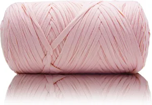 400g T Shirt Yarn, Tshirt Crochet Yarn for Crocheting Bag/Craft Project/Home Decor, 14.1oz/400g, 120yd/110m Crochet with Polyester Spandex Blend Stretch Fabric(Jade Pink)