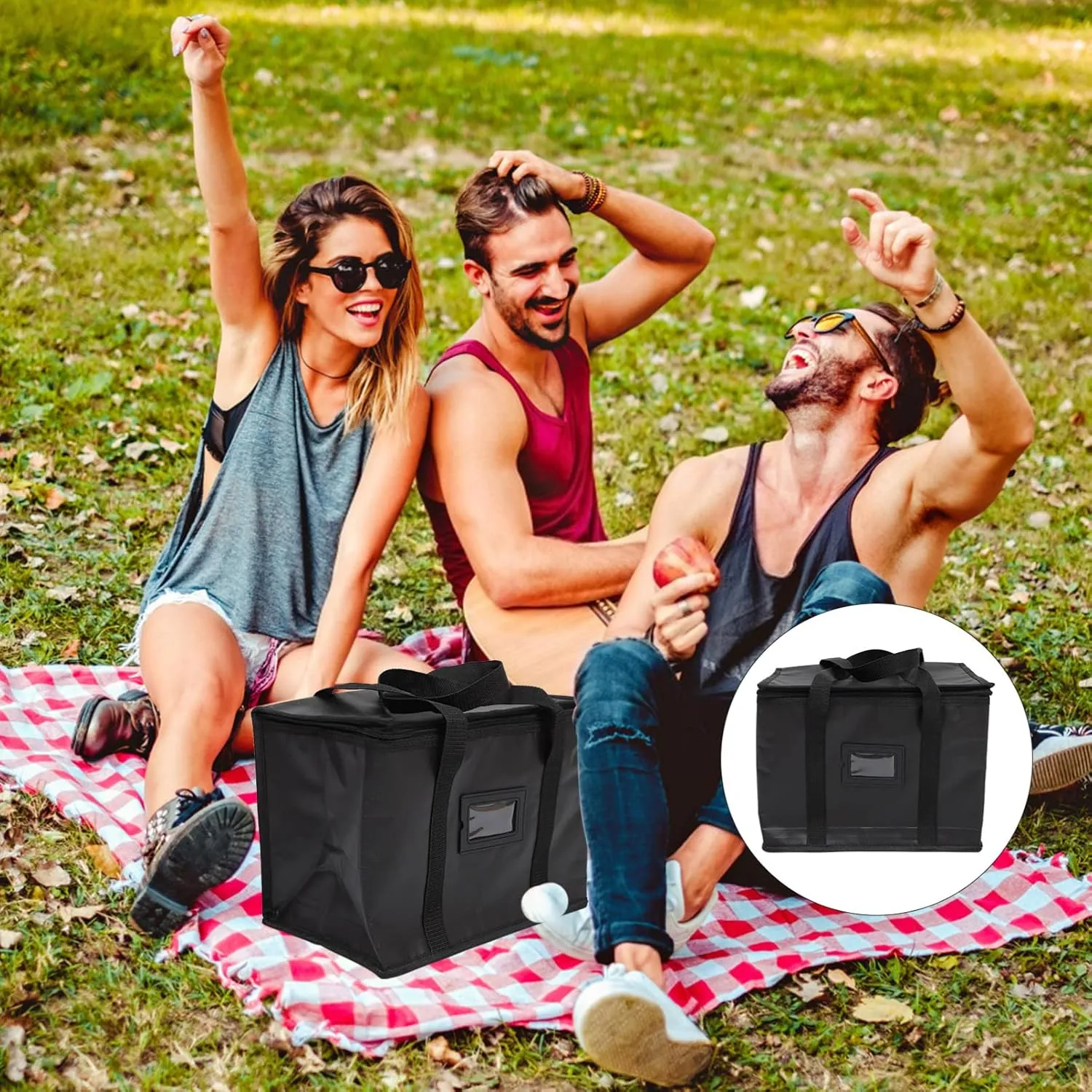 40l Collapsible Insulated Cooler Grocery Bag Large Insulated Food Bag Ice Packs Reusable and Waterproof