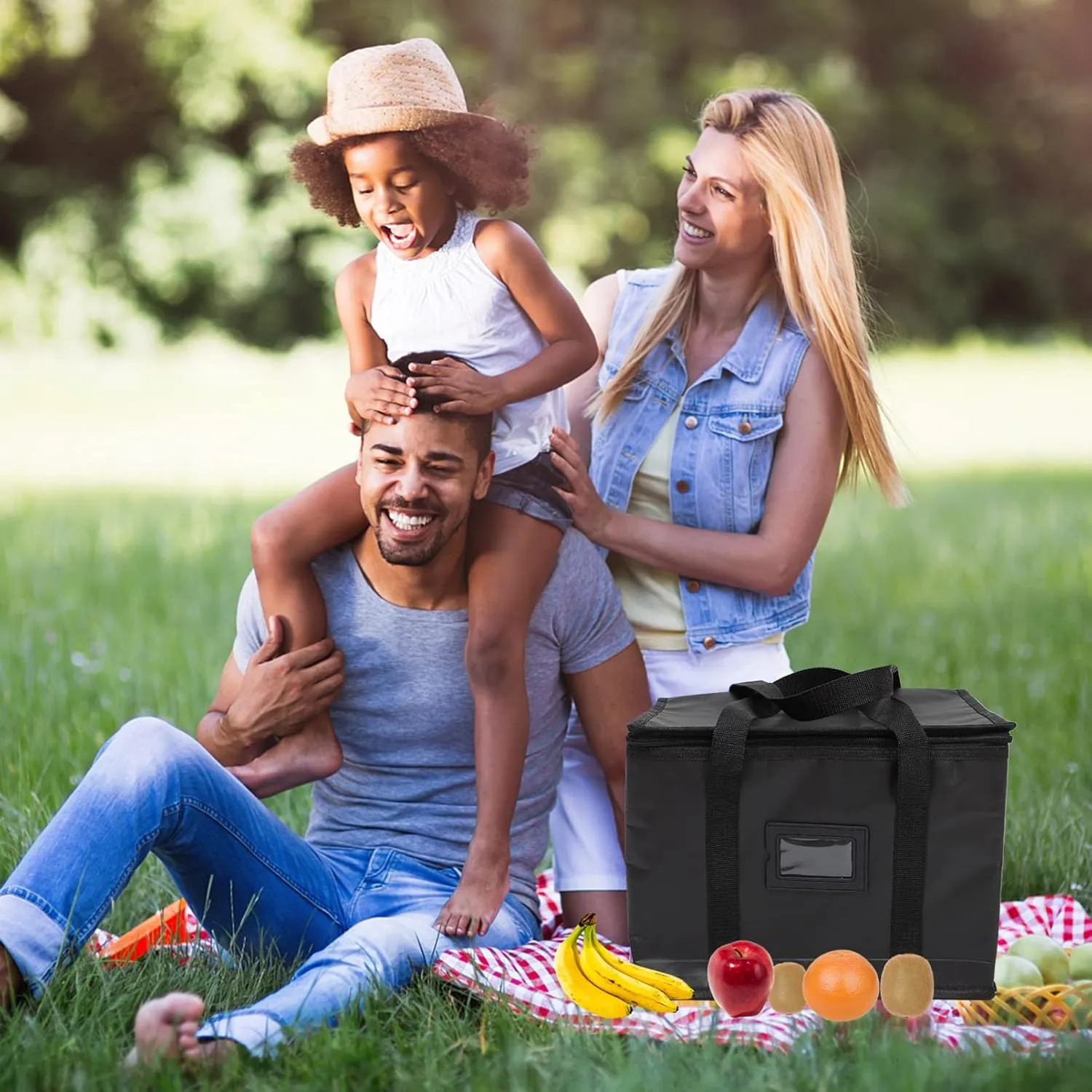 40l Collapsible Insulated Cooler Grocery Bag Large Insulated Food Bag Ice Packs Reusable and Waterproof